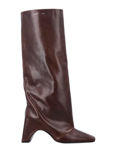 Coperni Bridge Boot With Curved Sole In Burgundy