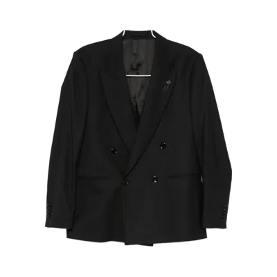 Lardini Double-breasted Blazer In Blue