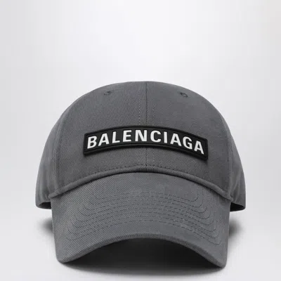 Balenciaga Patch Baseball Cap In Gray