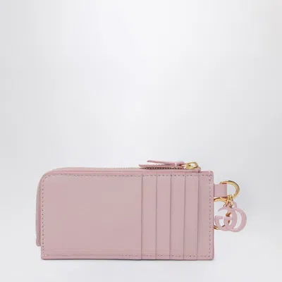 Gucci Pink Card Holder With Gg Charm Women In Pink