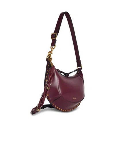 Isabel Marant Womens Oskan Moon Leather Shoulder Bag Burgundy In Burgundy