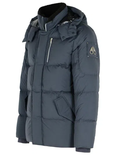 Moose Knuckles Everest 3q Puffer Jacket Cement In Blue