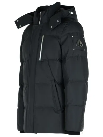 Moose Knuckles Cloud 3q Black Padded Parka In Metal