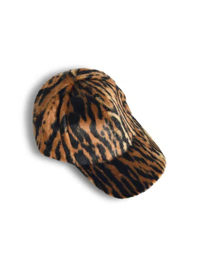 Stand Studio Cyrene Animalier Faux-fur Cap In Brown