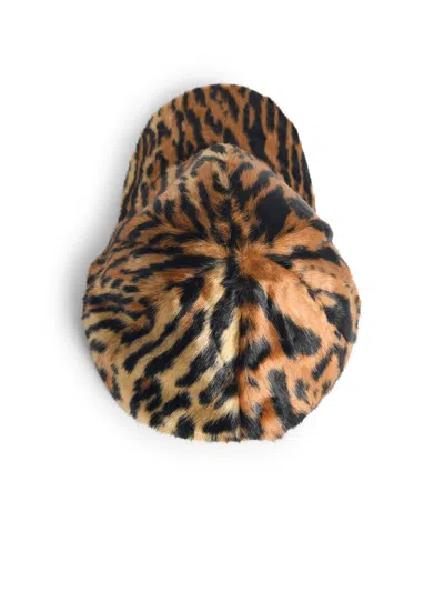 Stand Studio Cyrene Animalier Faux-fur Cap In Brown