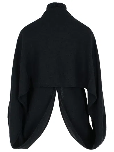 Sportmax Adepto Virgin Wool Blend High Neck Sweater In Black