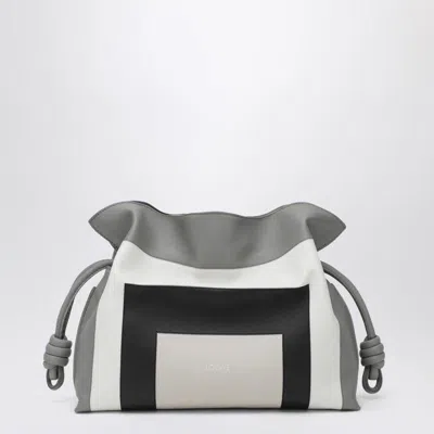 Loewe X Albers Flamenco Medium Clutch Bag In Nappa Leather In Gray