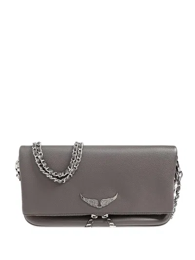 Zadig & Voltaire Zadig&voltaire Rock Grained Leather Bags In Gray