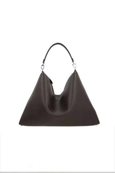 Totême Bevel Triangular Zip-top Tote Bag In Black