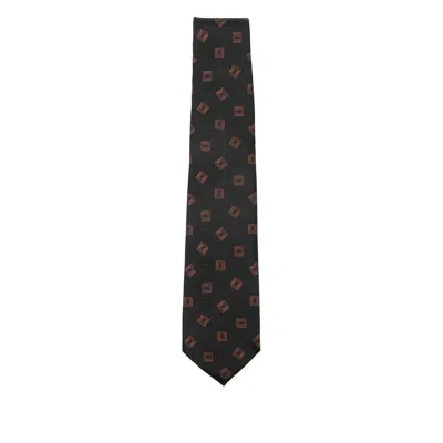 Barba Napoli Geometric-pattern Tie In Green