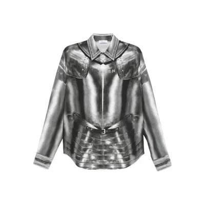 Alexander Mcqueen Mcqueen Armor Print Shirt Steel In Multi