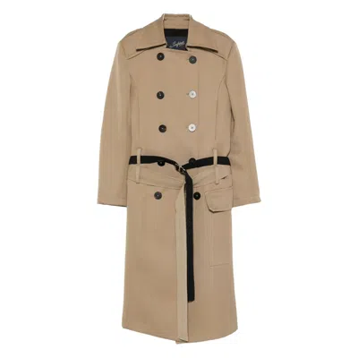Seafarer Double-breasted Belted Coat In Brown