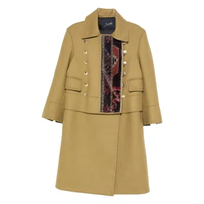 Seafarer Buttoned Panelled Coat In Gold