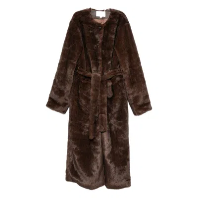 Viktoria Chan Belted Coat In Brown