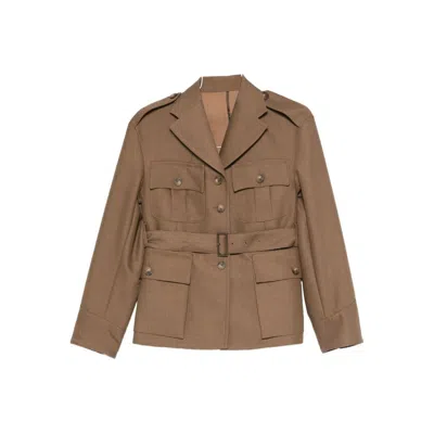 Seafarer Belted Pocket Jacket In Brown