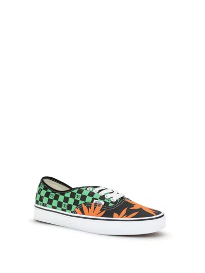 Valentino Garavani And Vans Low-top Fabric Trainer With Vlogo Checkerboard Print And Tropical Leaves In Multi
