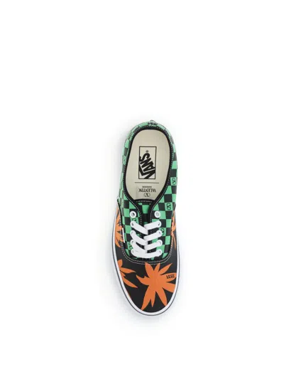 Valentino Garavani And Vans Low-top Fabric Trainer With Vlogo Checkerboard Print And Tropical Leaves In Multi