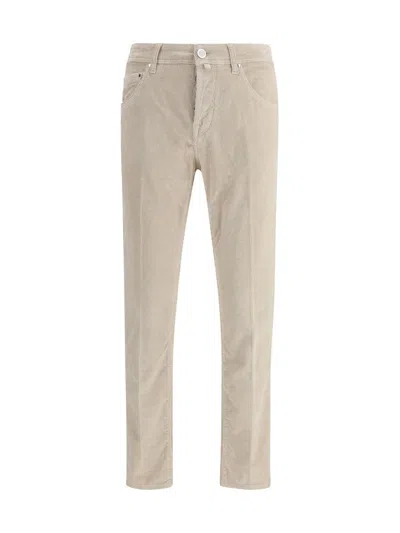Jacob Cohen Five-pocket Corduroy Trousers In Neutral