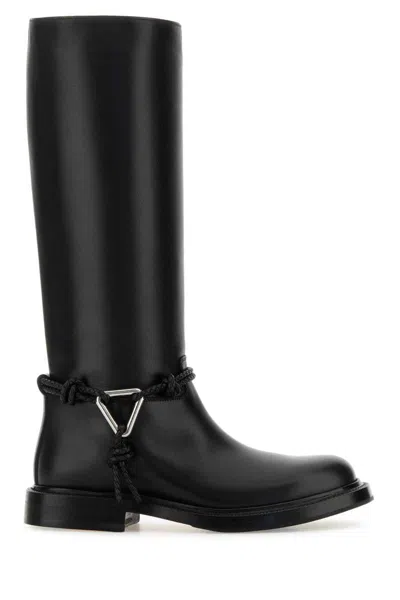 Bottega Veneta James Leather Knee-high Riding Boots In Black