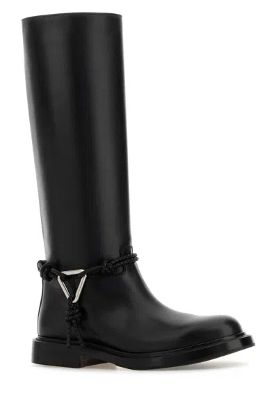 Bottega Veneta James Leather Knee-high Riding Boots In Black