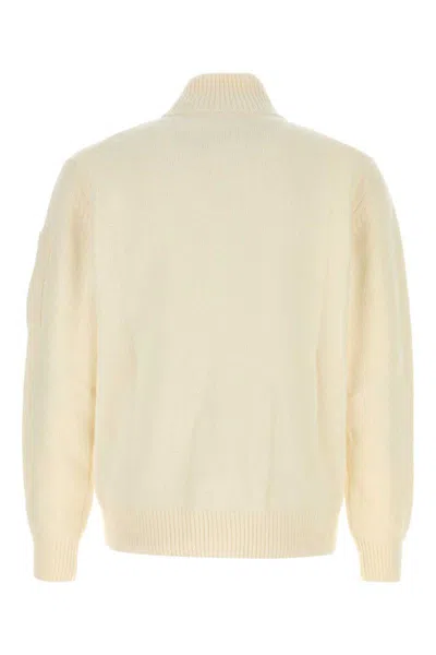 C.p. Company C.p.company White Wool Blend Cardigan In Orange