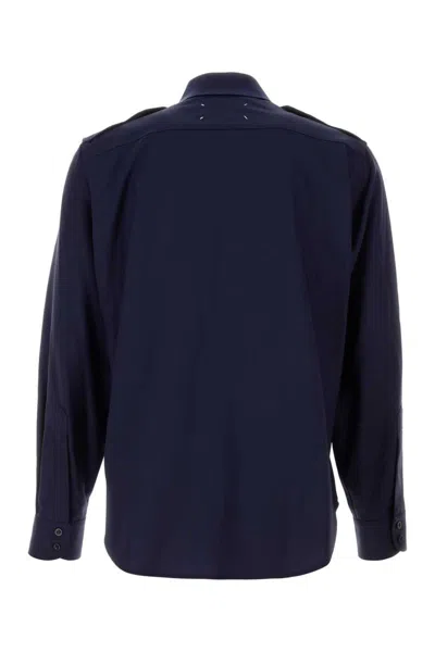 Maison Margiela Long-sleeved Shirt In Blue