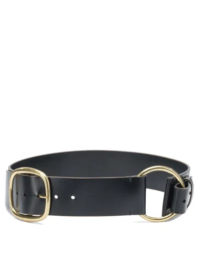 Chloé Anita Low Hip Belt With Engraved Buckle In Black