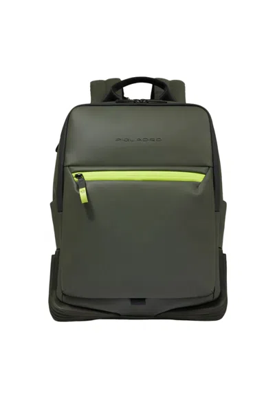 Piquadro Olive Logo Backpack In Green