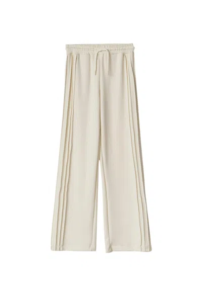 Hinnominate Viscose Trousers Woman  With Ribs In White