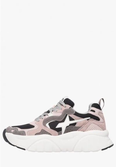 W6yz Shoes Woman My-w. - Sneakers In Suede And Technical Fabric - Rosa-grigio 2019468011b67 In Gray