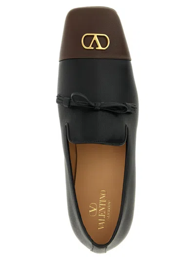 Valentino Babouchoes Vlogo Loafers In Leather In Black