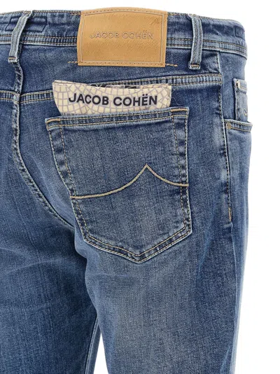 Jacob Cohen Belt Loops Contrast Stitching Faded Jeans In Blue