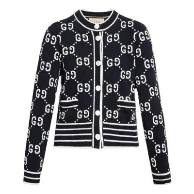 Gucci (wmns)  Gg Cotton Blend Cardigan 'black' In Multi
