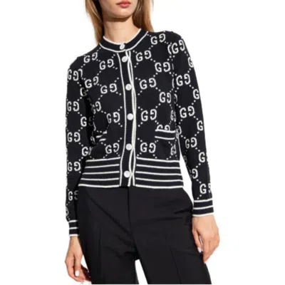 Gucci (wmns)  Gg Cotton Blend Cardigan 'black' In Multi