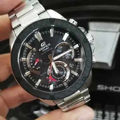 Casio Men's  Edifice Classic Chain Quartz Watch Black Mens Silver Analog In Brown