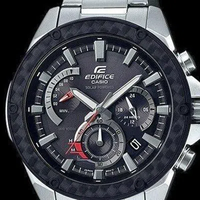 Casio Men's  Edifice Classic Chain Quartz Watch Black Mens Silver Analog In Brown