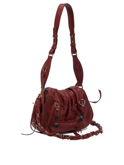 Isabel Marant Ruched Shoulder Bag Adjustable Strap In Red