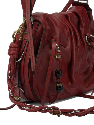 Isabel Marant Ruched Shoulder Bag Adjustable Strap In Red