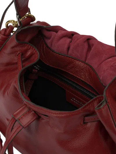 Isabel Marant Ruched Shoulder Bag Adjustable Strap In Red
