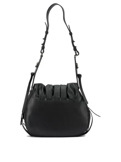 Isabel Marant Bolton Embellished Tasseled Textured-leather Shoulder Bag In Black