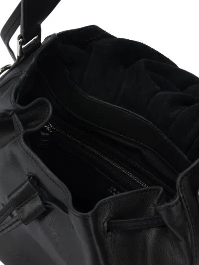 Isabel Marant Bolton Embellished Tasseled Textured-leather Shoulder Bag In Black