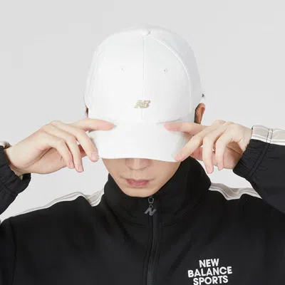 New Balance Logo Baseball Cap 'white' In Brown