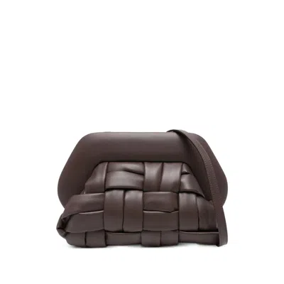 Themoirè Brown Clutch Bags