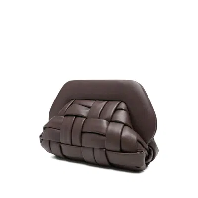 Themoirè Brown Clutch Bags