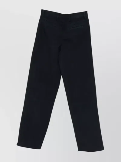 Dries Van Noten Straight Leg Trousers Double Zipper Detail In Black
