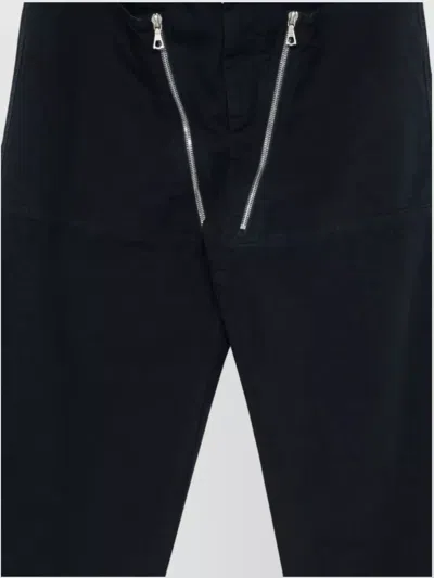 Dries Van Noten Straight Leg Trousers Double Zipper Detail In Black