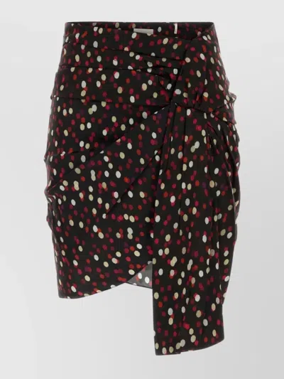 Isabel Marant Asymmetric Hem Mini Skirt With Polka Dots In Brown