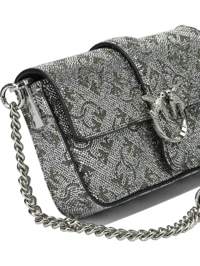 Pinko 'love One Slouchy Baby' Bag With Rhinestone