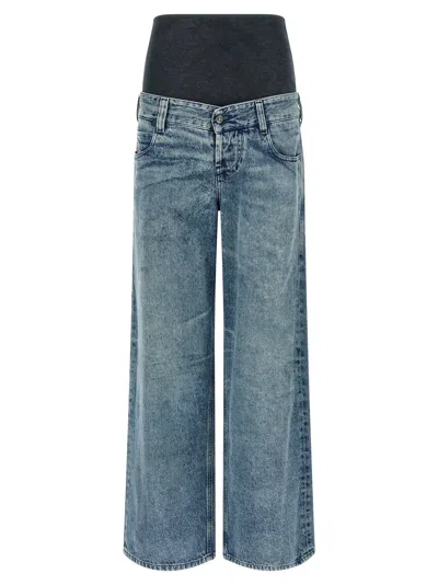 Diesel Stonewashed Cotton And Hemp Denim Jeans In Blue
