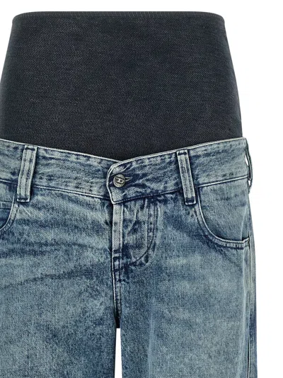 Diesel Stonewashed Cotton And Hemp Denim Jeans In Blue